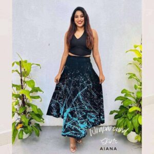 Blue  and Black Batik Wraparound Skirt