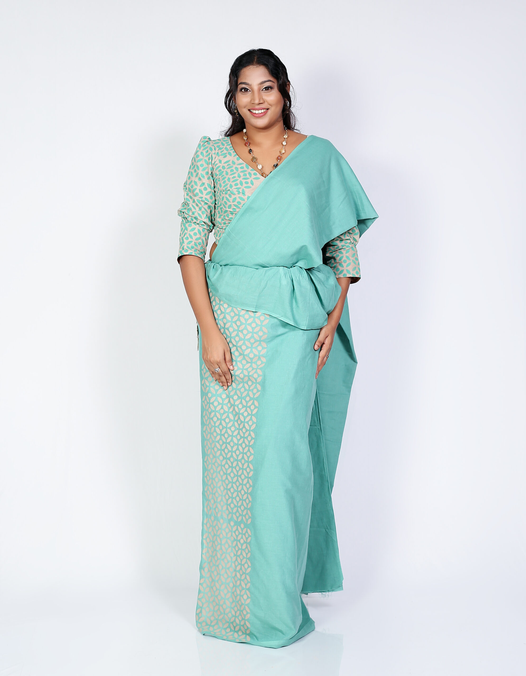 Handpainted Cotton Saree by AIANA - Image 2