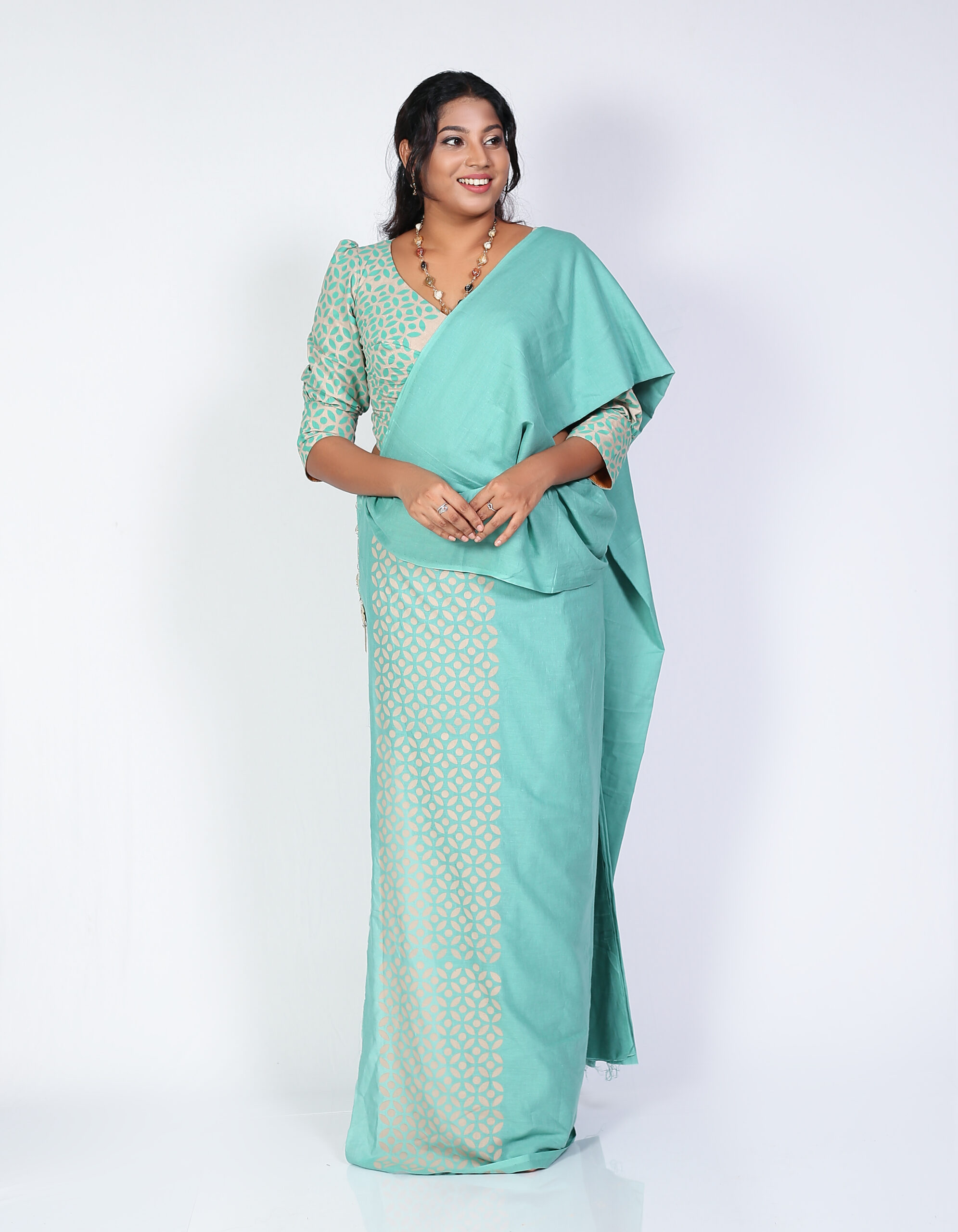 Handpainted Cotton Saree by AIANA - Image 3