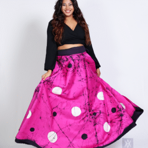 Handcrafted Batik Cotton Satin Flared Skirt by AIANA