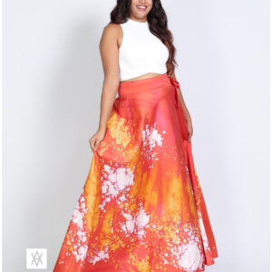 Handcrafted Batik Cotton Satin Flared Skirt by AIANA