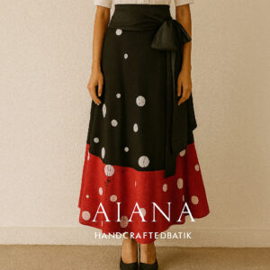 Lady bird inspired  Handcrafted Flared Skirt with silk bow
