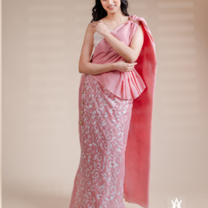 Pink and White Liyawela Saree
