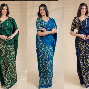 Gold Liyawela Handpainted Saree